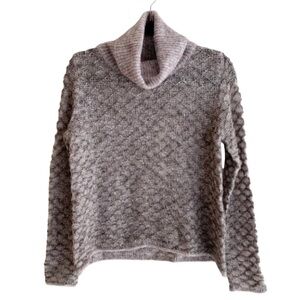 One Grey Day Sweater Mohair Wool Turtleneck Lightweight Pullover Size Small